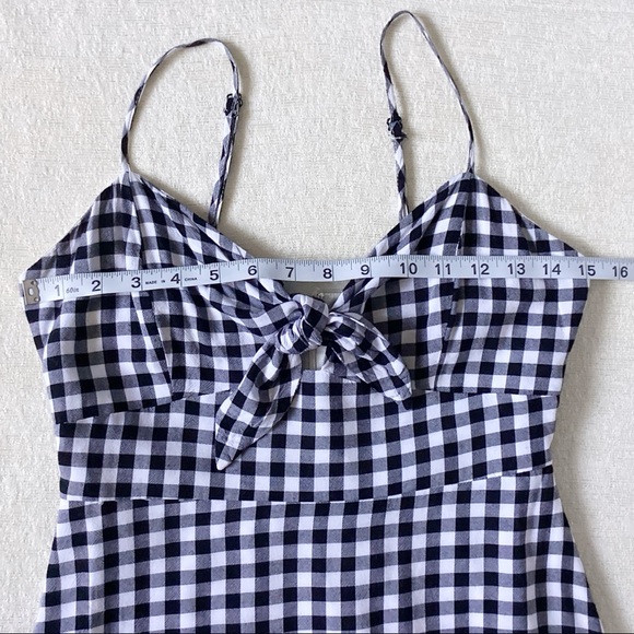 Lulu’s St. Helena Black and White Gingham Tie Front Dress Women’s Small Mini - Picture 13 of 15